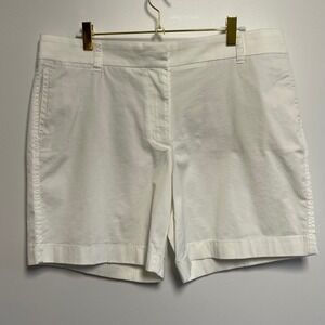 J. Crew Womens White 7 Inch Chino Shorts Size 12 Classic Style G2333 Nwt‎